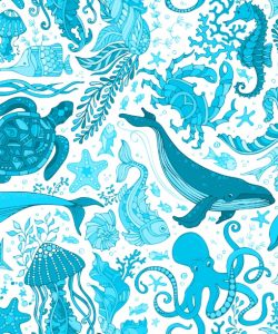 Blue Underwater Sea Life